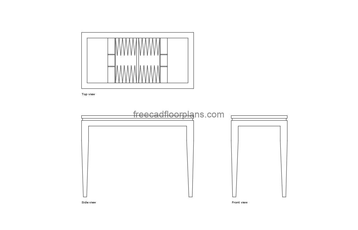 Backgammon Table Free CAD Drawings