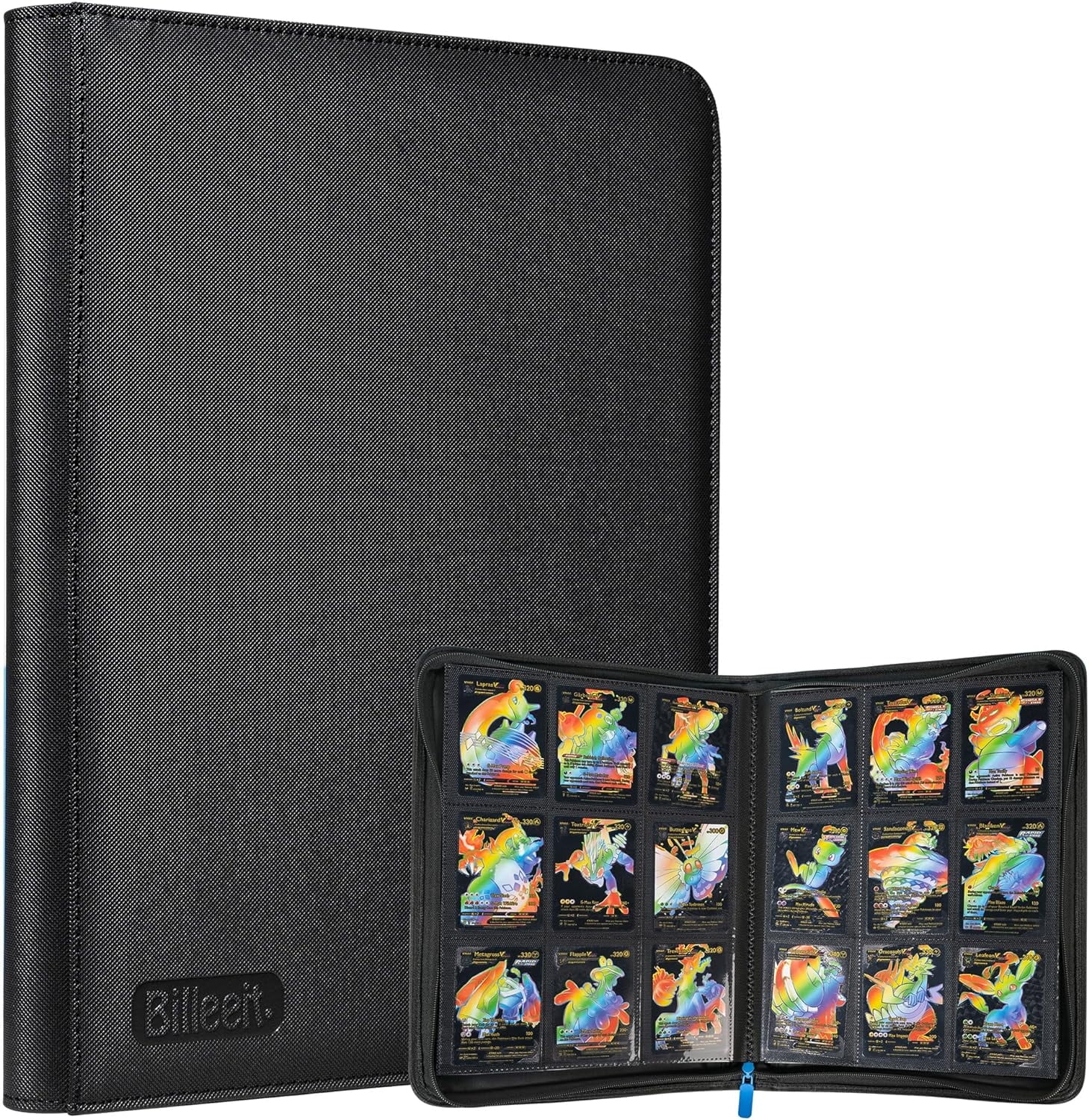 Billeeit Premium Zipper Trading Card Binder 9 Pocket 540 Slots Game Card Organizer BLACK Walmart