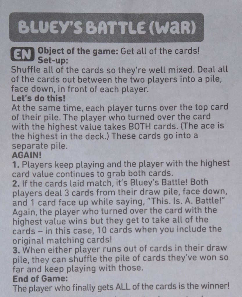 Bluey 5 in 1 Card Games Easy to Follow Instructions And Child Friendly Rules PDF Magic Kids Learning