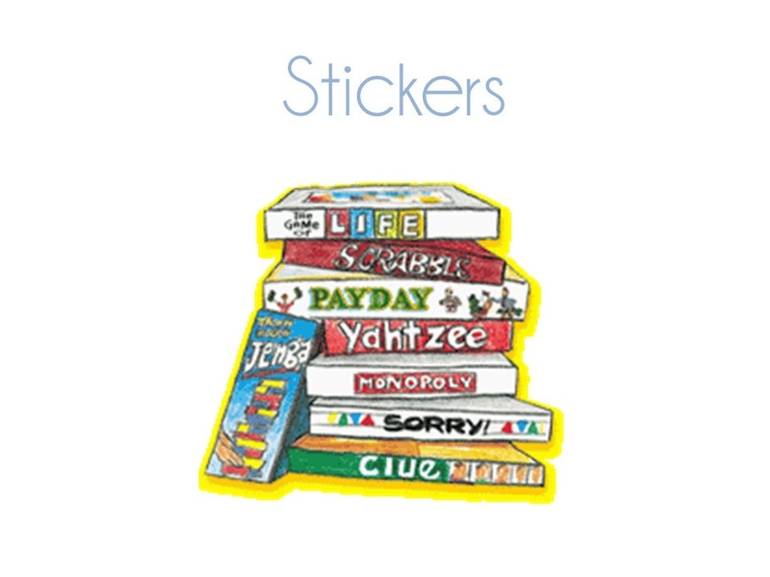 Board Game STICKERS Stack Of Games Best Seller Free Shipping Oldfield Designs Etsy