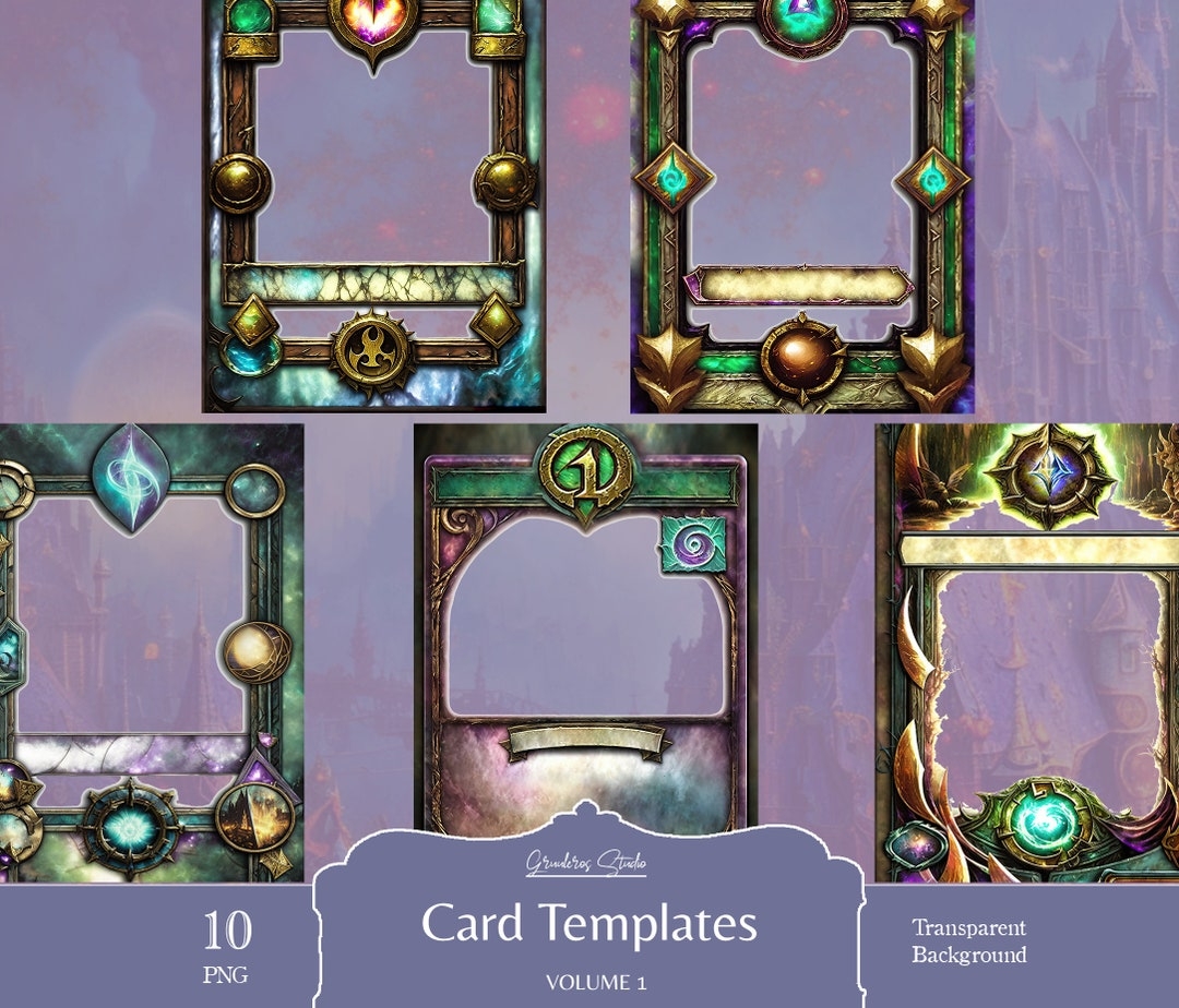 Card Templates Perfect For Card Games Junk Journals Spellbooks Tarot More Each Design Comes In PNG Format With Transparent Background Etsy