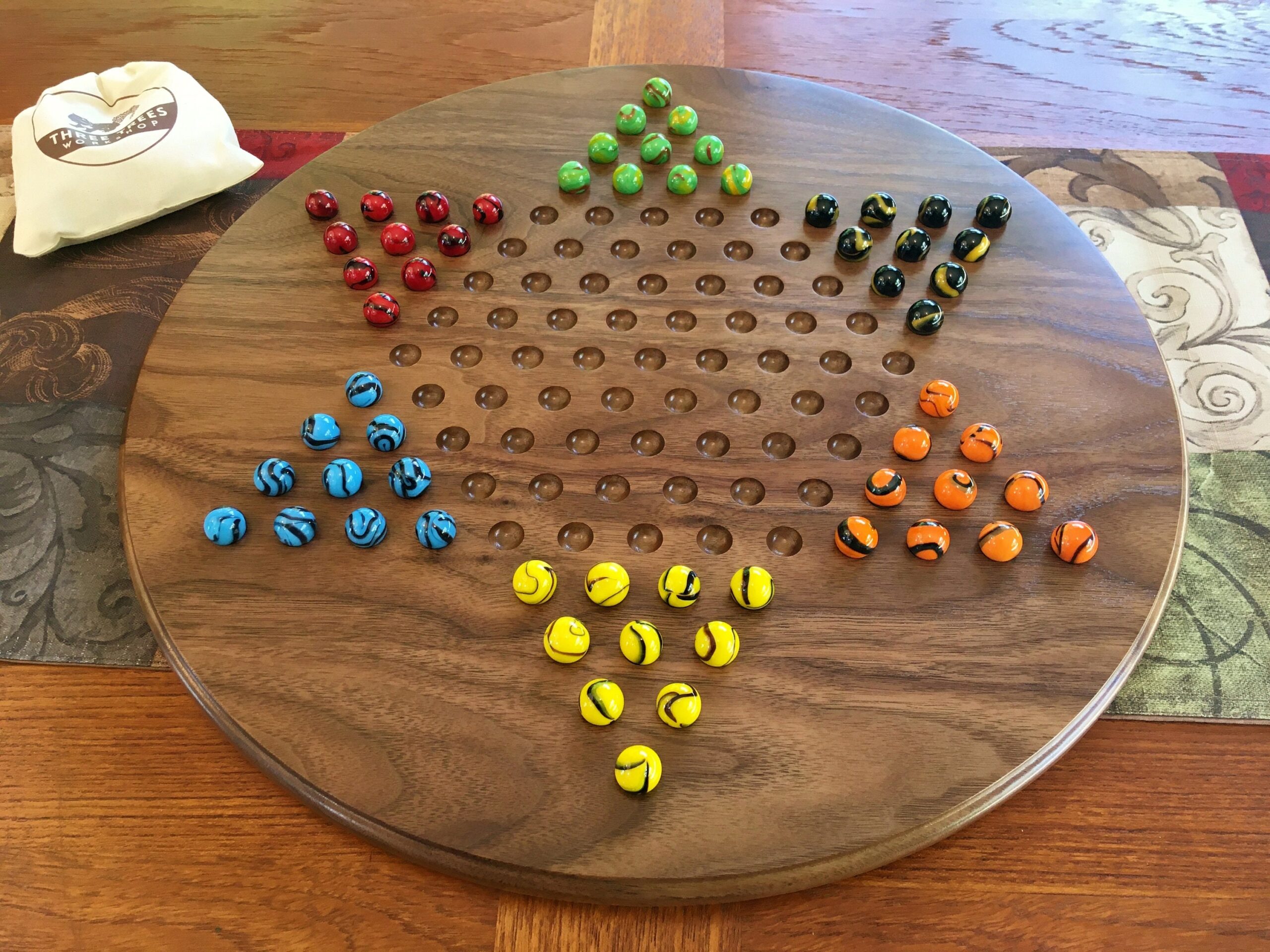 game with marbles on a board