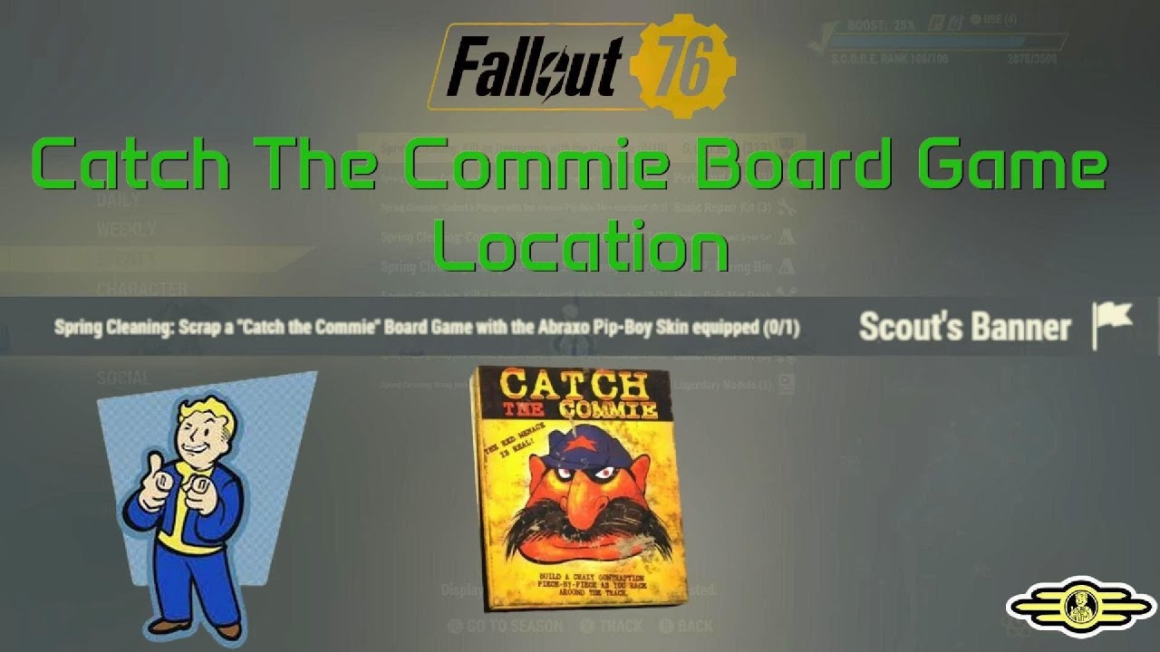 Catch The Commie Board Game Location Fallout 76 Spring Cleaning Event YouTube