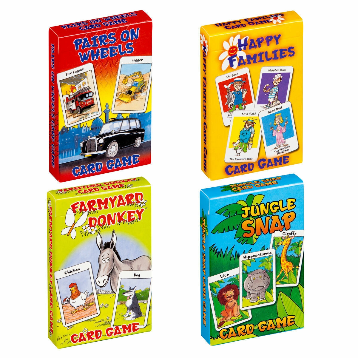 Children s Traditional Card Games Happy Families Jungle Snap Donkey Pairs Snap EBay