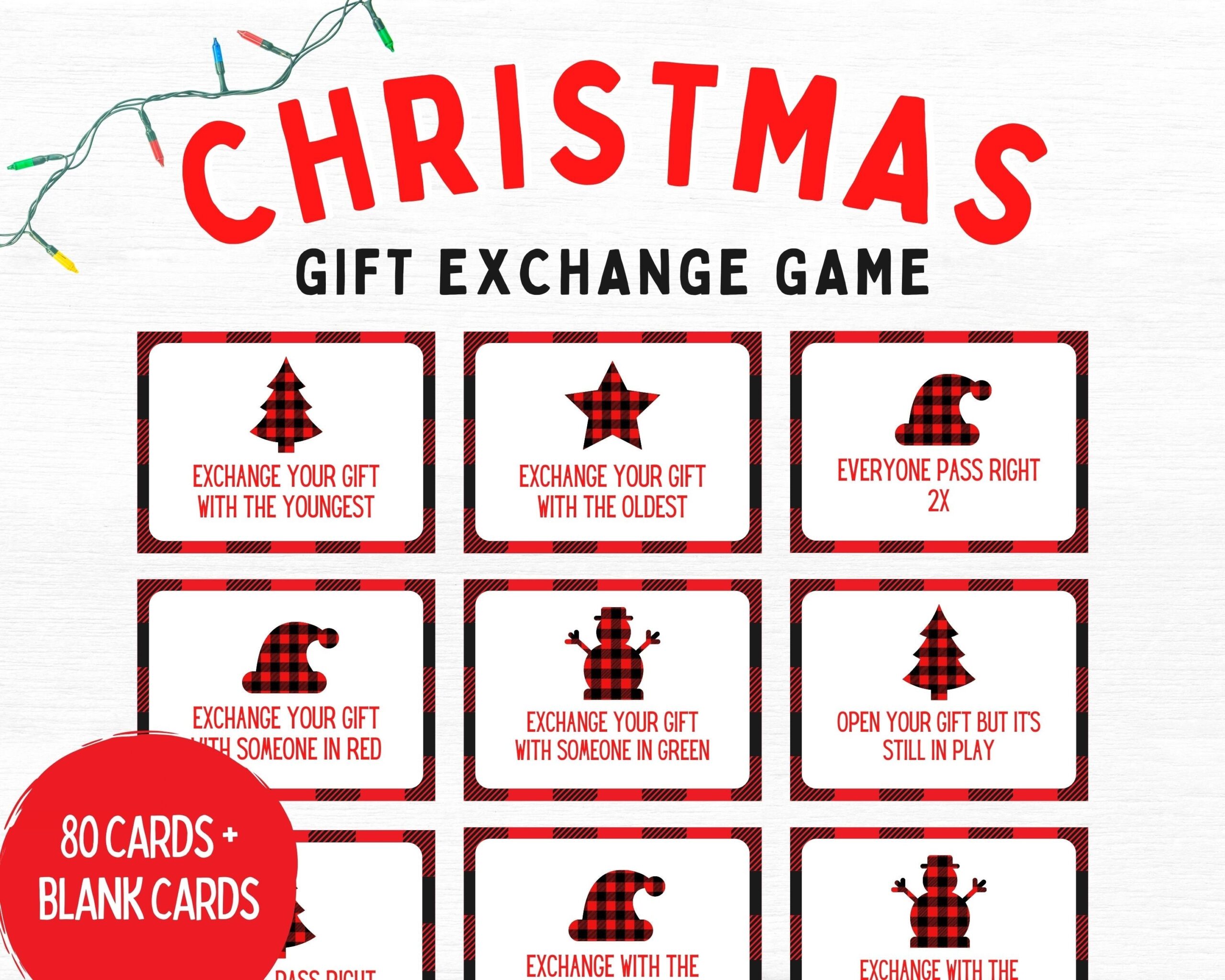 Christmas Gift Card Exchange Ideas Christmas Gift Card Exchange Game Christmas Gift Exchange Game Cards Printable Christmas Party Game Games For Small Groups