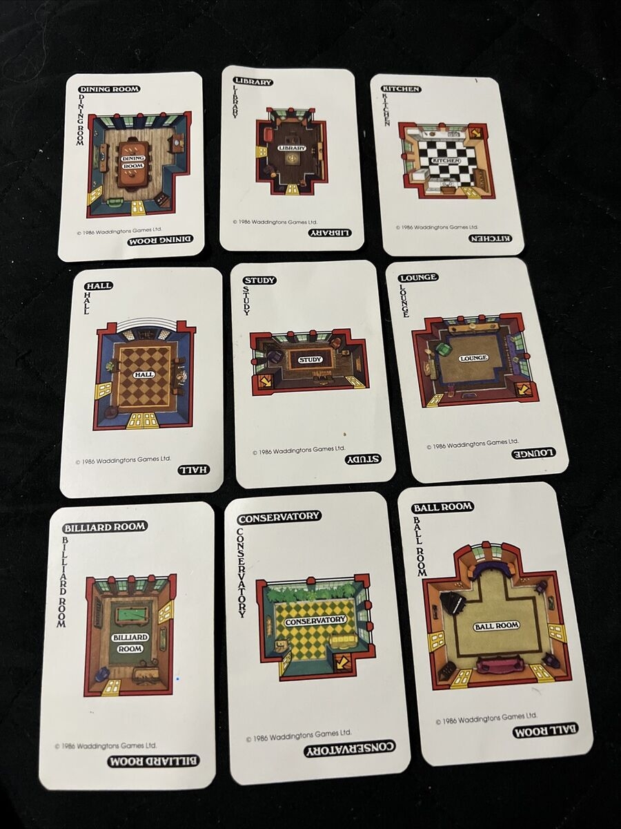 Clue Board Game 1986 Cards Rooms EBay
