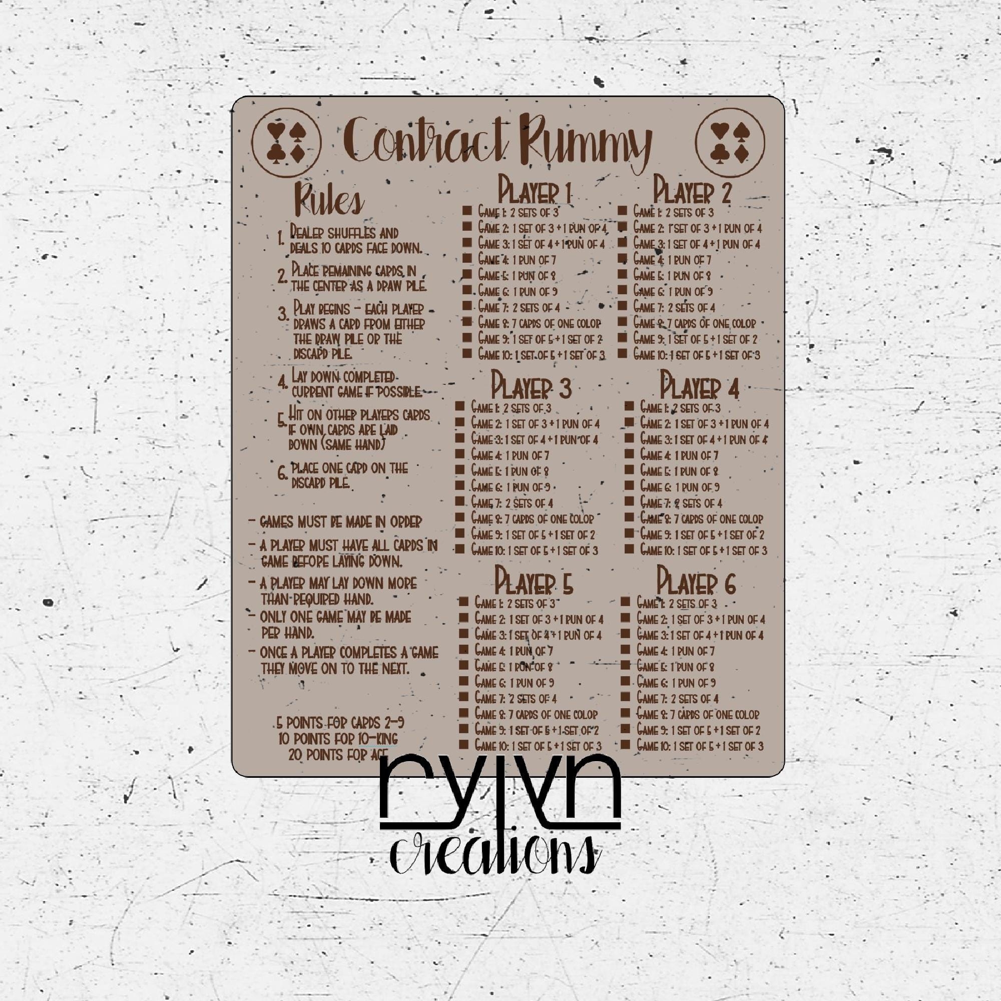 contract rummy card game