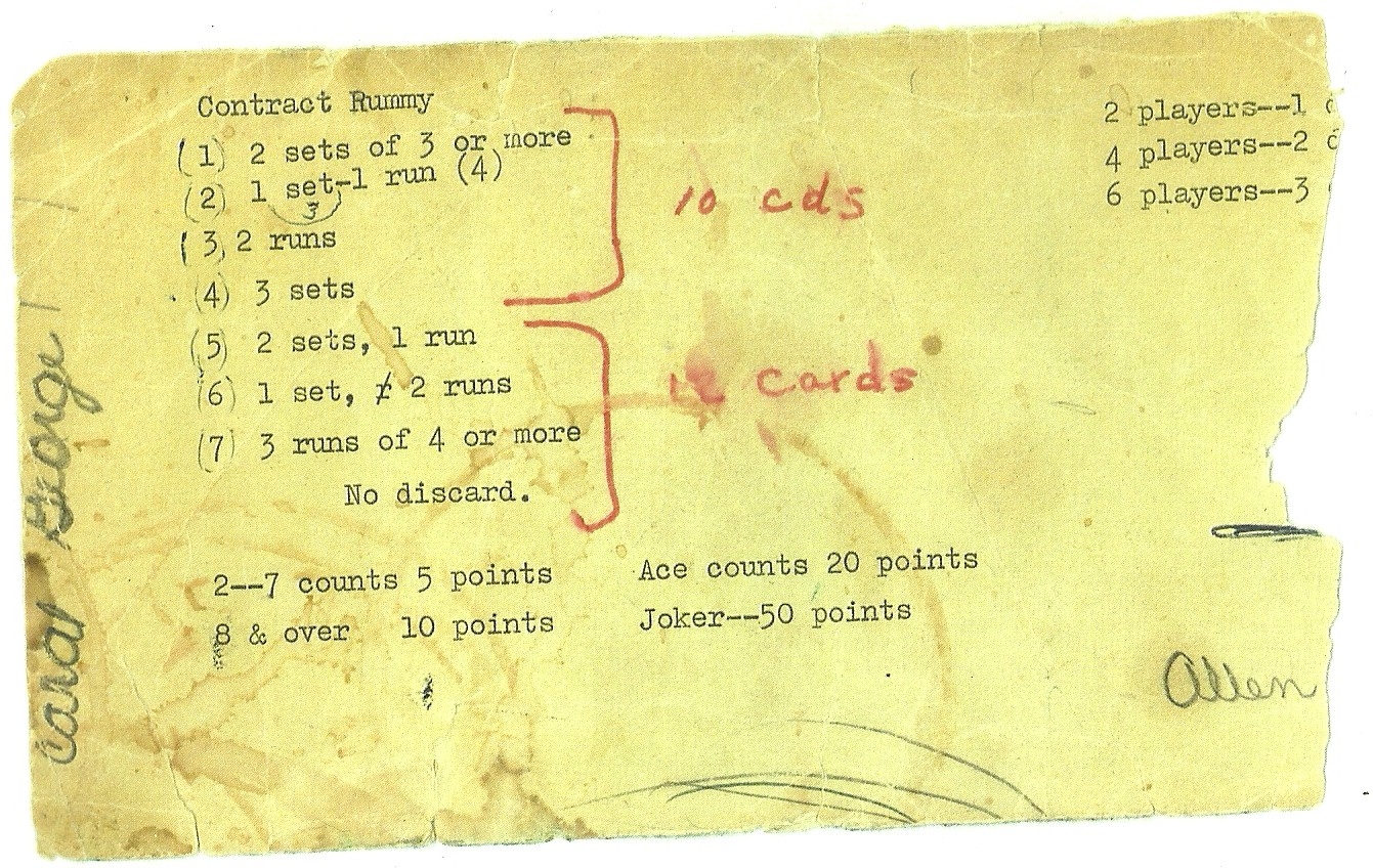 Contract Rummy With Grandma Shinn S Rules Jim Gatling s CrAzY CrEaTiVe LiFe