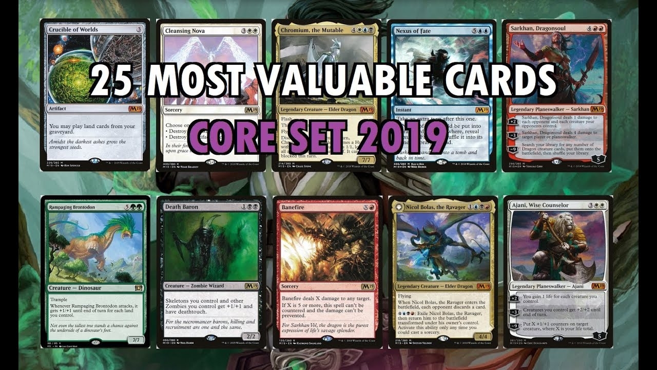 Core Set 2019 25 Most Valuable MTG Cards YouTube