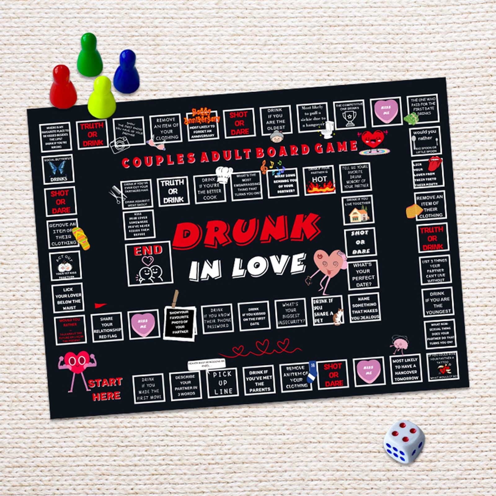 COUPLES ADULT BOARD GAME Adult Date Night Drinking Creative Board Game Walmart