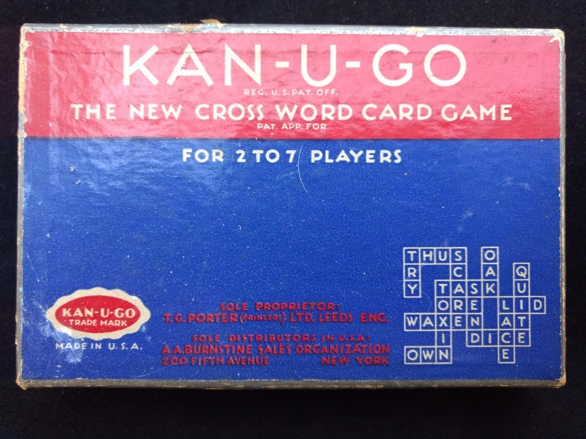 Crossword Puzzle Card Game KAN U GO In Original Box Vintage Travel Size EBay