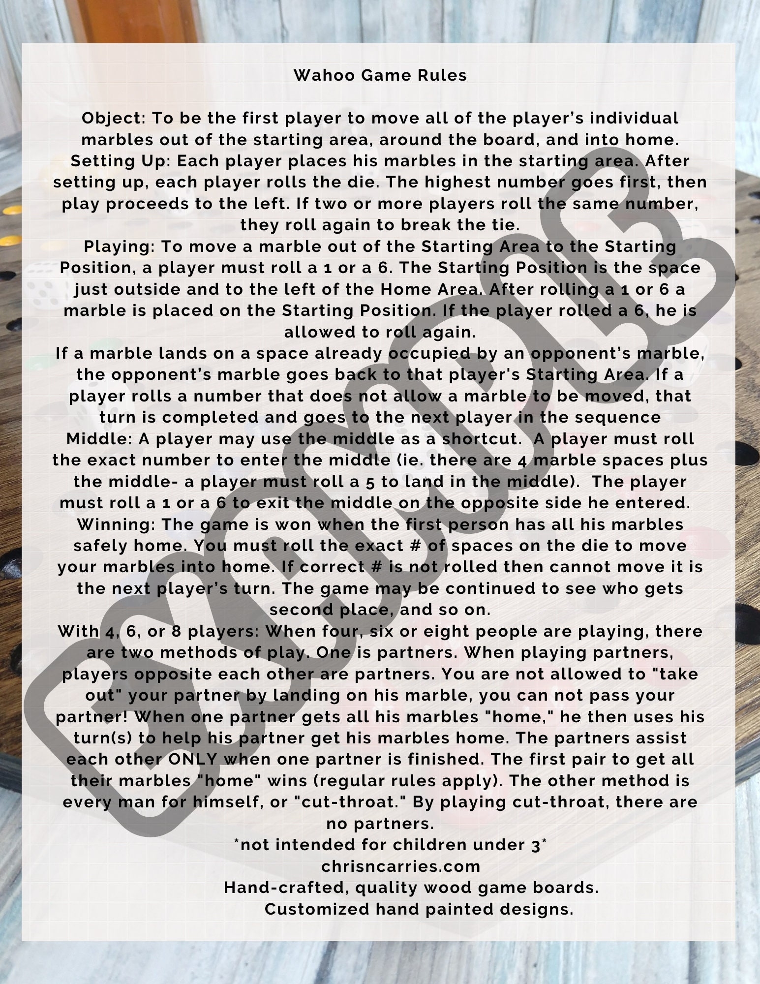 Digital Download Game Rules For Wahoo One eyed jack Pegs Jokes Dominoes And More Game Night Recipes Printable Game Night Invitations Etsy
