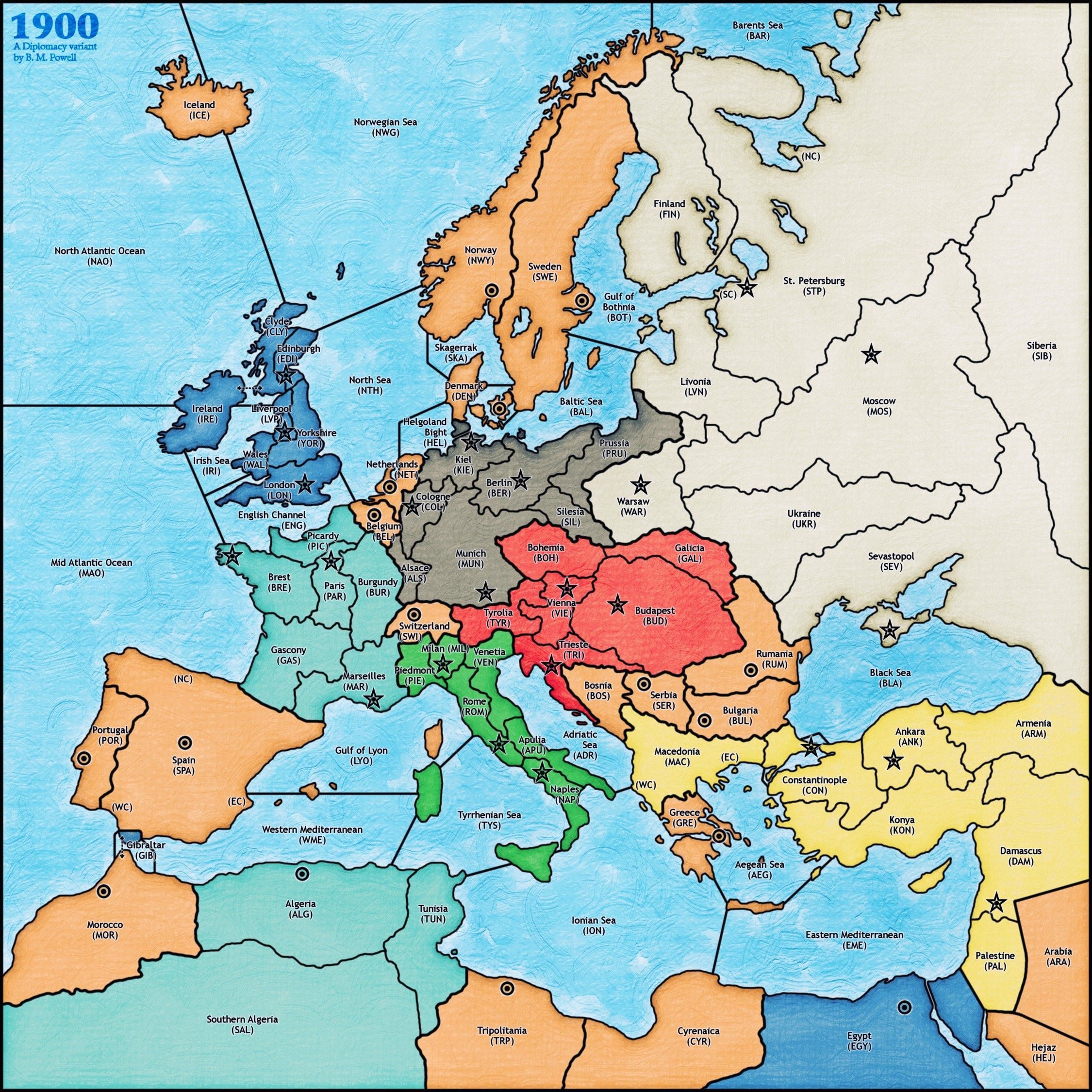 Diplomacy 1900 Variant Image BoardGameGeek