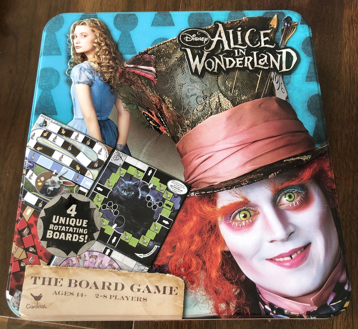 Disney s Alice In Wonderland Board Game Tin Mad Hatter Johnny Depp Complete EBay