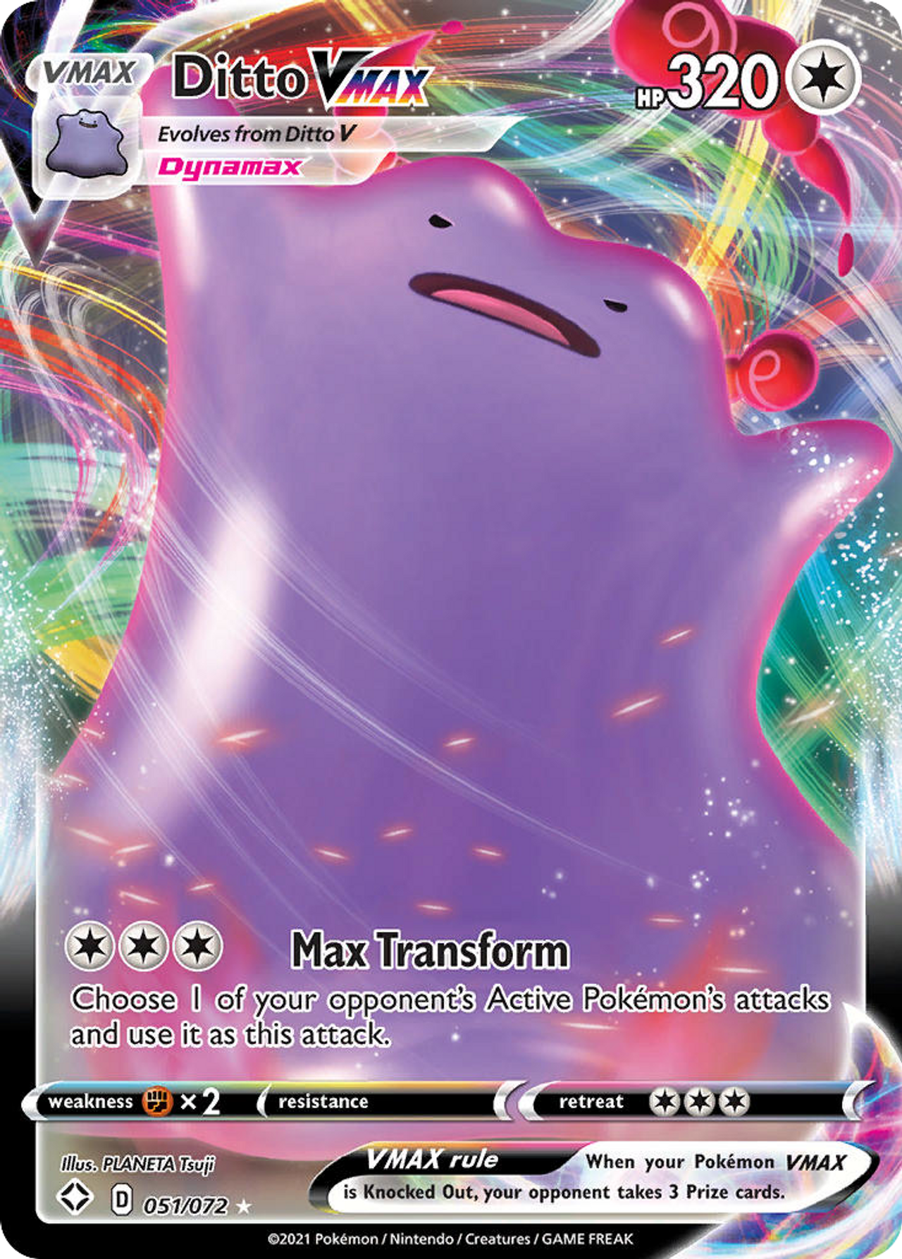Ditto VMAX 51 72 Shining Fates Holofoil Game Nerdz