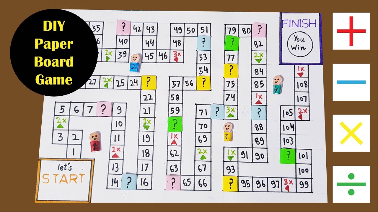 DIY Paper Board Game Maths Board Game CraftStack YouTube