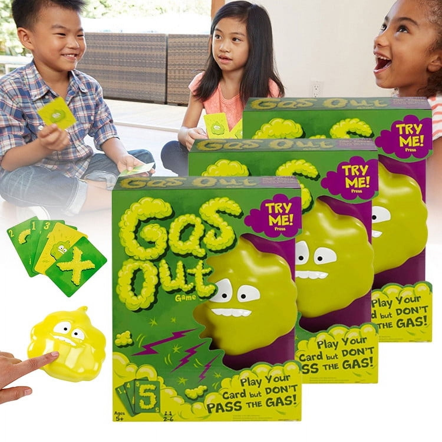 DJKDJL Gas Out Set Of 3 Board Games For Kids Age 5 Fun Card Games For Family Time Party 2 6 Players Ideal Ways To Enhance Emotions Walmart