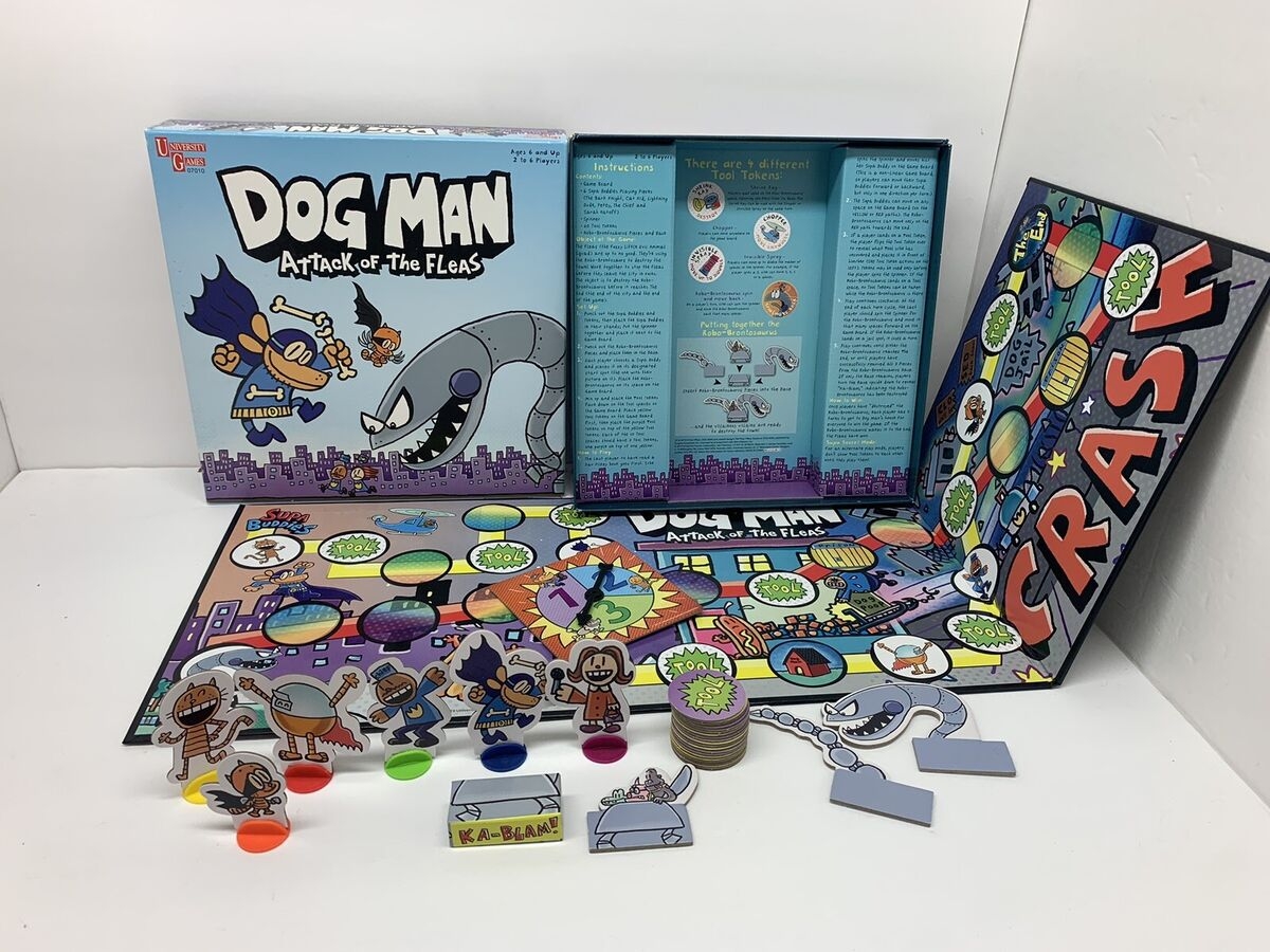 Dog Man Attack Of The Fleas Board Game University Games Complete EBay