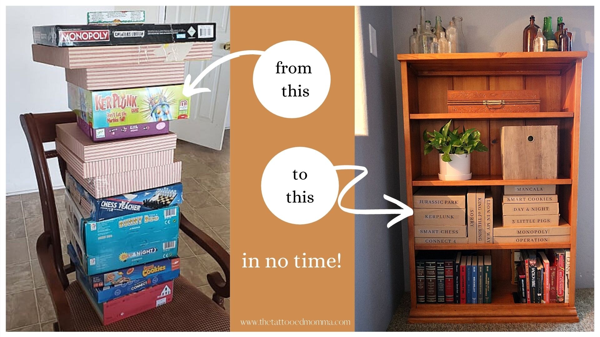 Easy Ways To Hide Organize Games And Board Games The Tattooed Momma