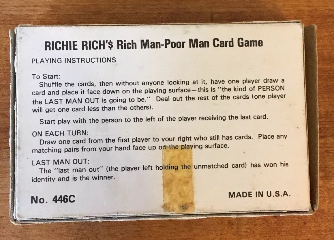 rich man poor man card game rich man poor man card game