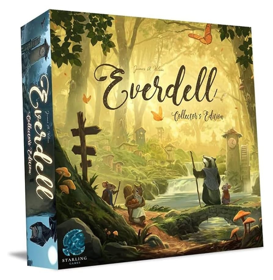 Everdell Collector s Edition Board Game Premium Strategy Worker Placement Game For Adults Teens 1 4 Players Age 14 Deluxe Fantasy Tabletop Game With Exclusive Expansions Metal Tokens Toys Games Amazon