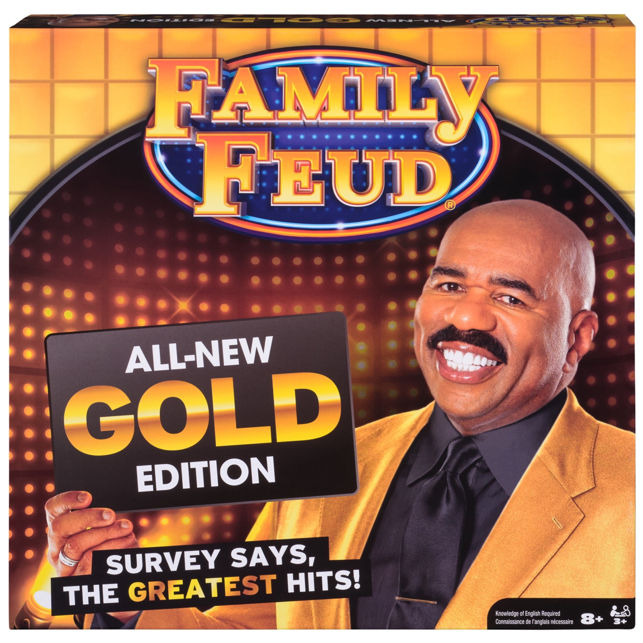 Family Feud Game All New Gold Edition Steve Harvey Board Game For Hilarious Family Fun Kids Games Family Games For Game Night Ages 8 Walmart Business Supplies