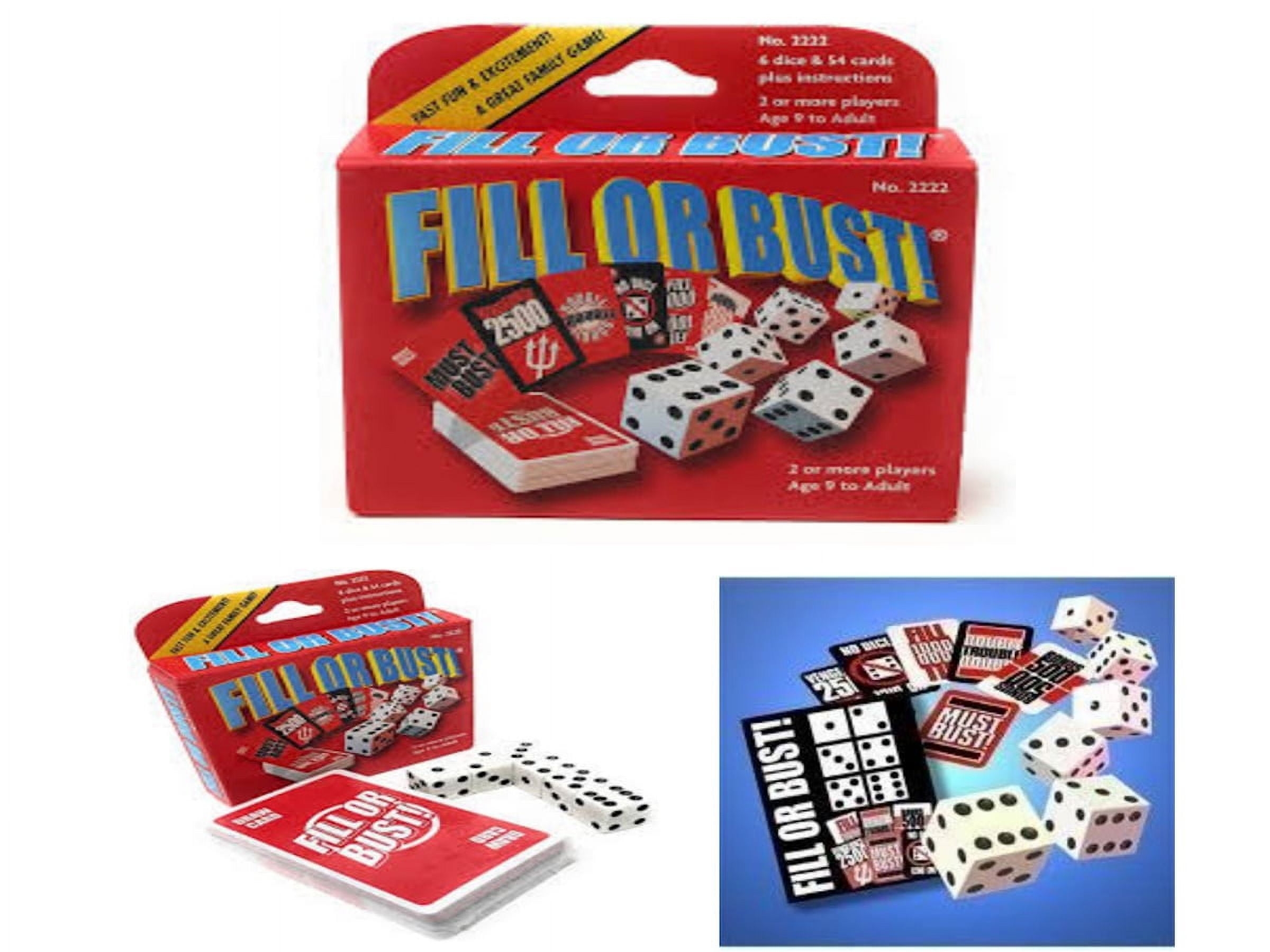 Fill Or Bust Card And Dice Game Fun For Adults And All Ages Perfect For Party Family Game Night Birthdays Xmas Walmart Fill Or Bust Card And Dice Game Fun For Adults And All Ages Perfect For Party Family Game Night Birthdays Xmas Walmart