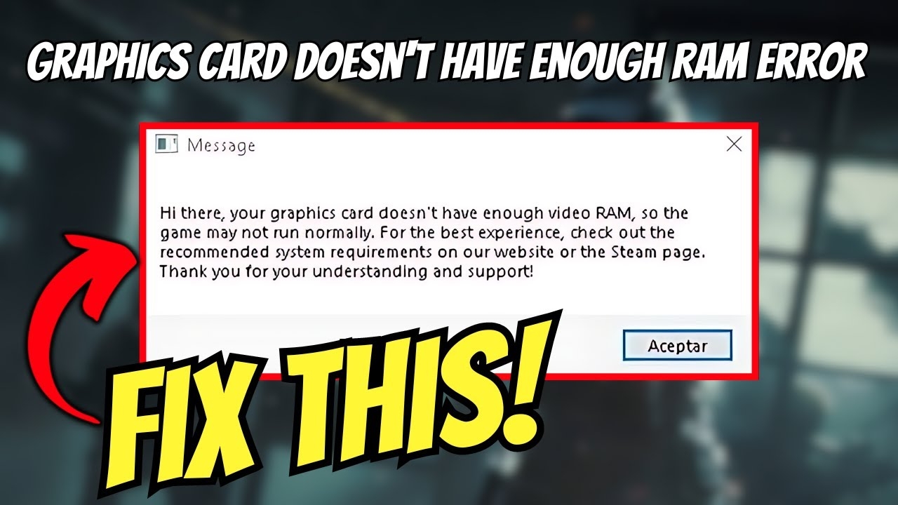 Fix Arena Breakout Infinite Hi There Your Graphics Card Doesn t Have Enough Video RAM Error YouTube