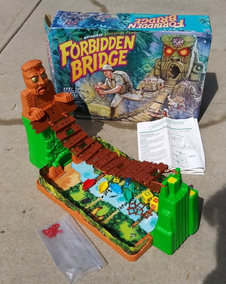 Forbidden Bridge Board Game 1992 Milton Bradley Box Near Complete EBay