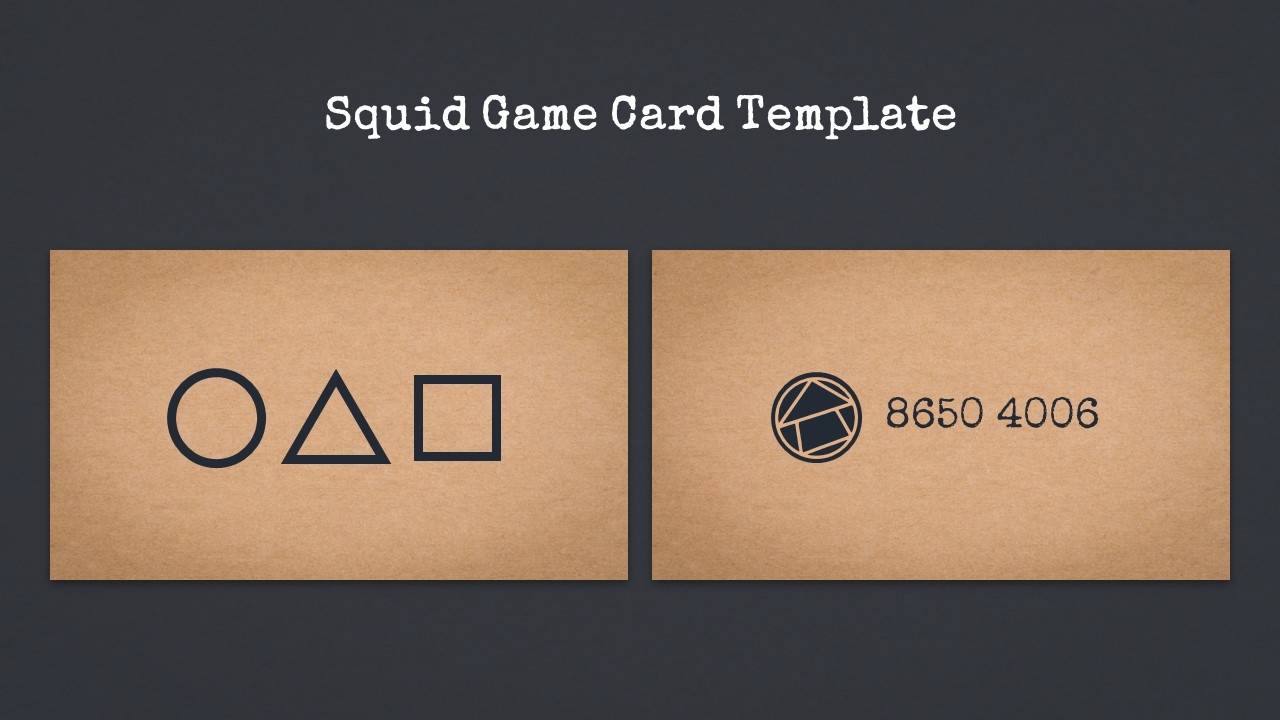 Free Squid Game Card Template PowerPoint Google Slides
