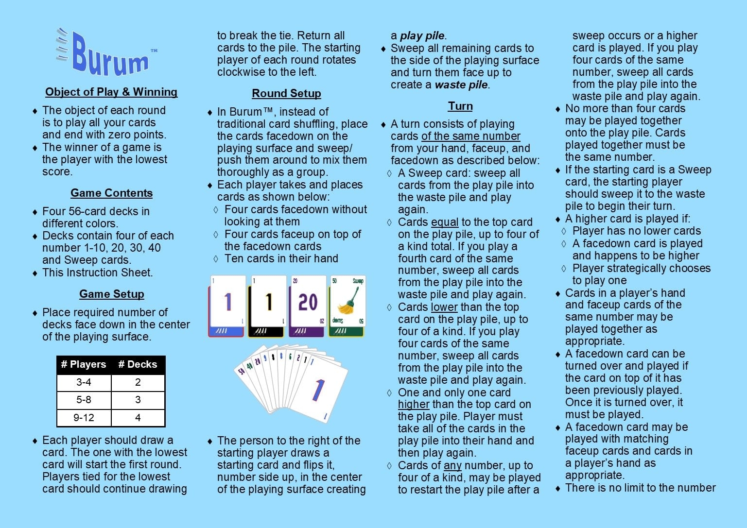 card game sweep rules