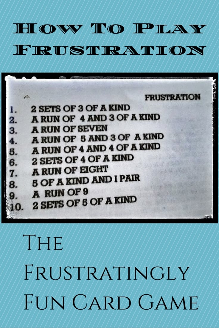 Frustration Card Game Rules For Camping And Family Fun