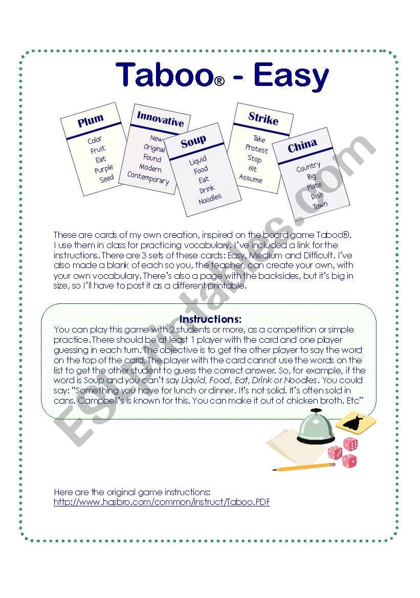 taboo board game rules
