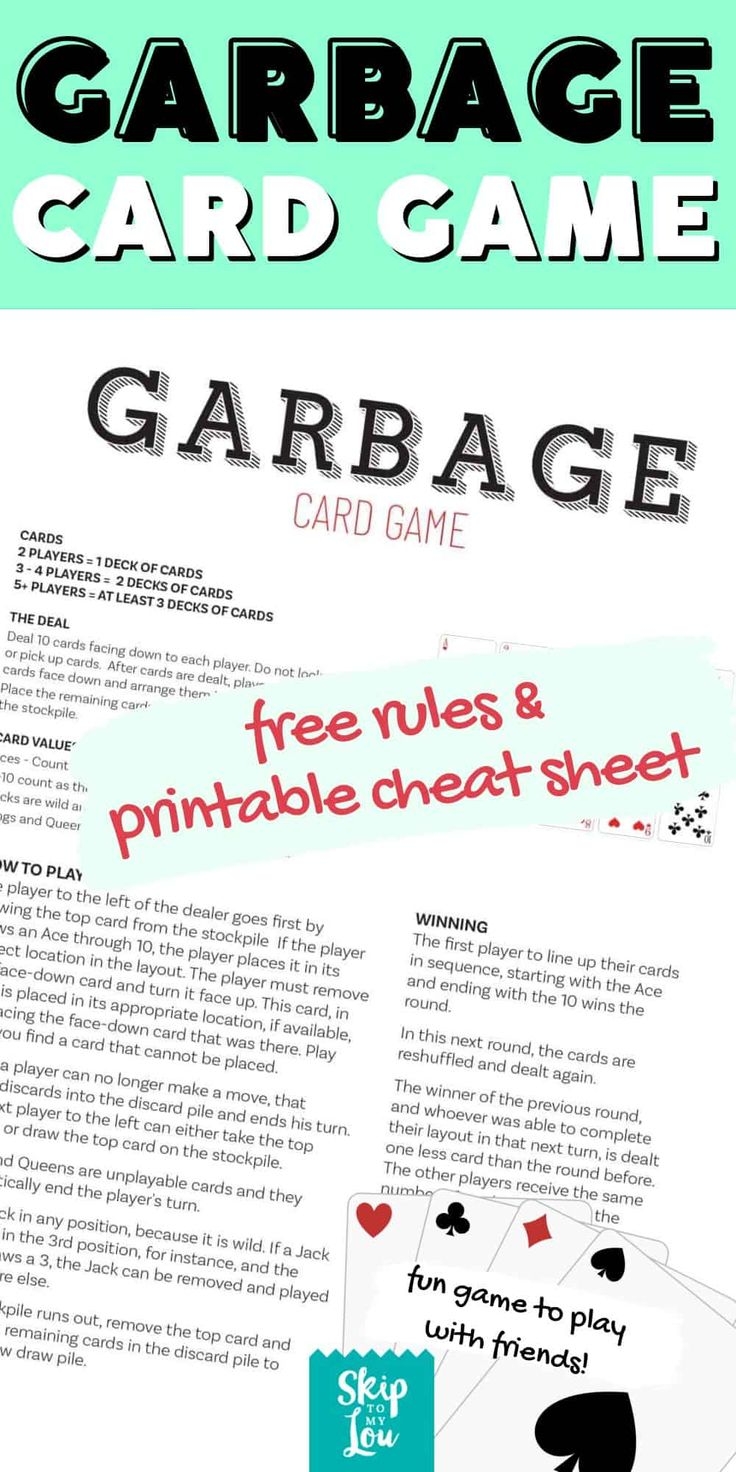 Garbage Card Game Skip To My Lou