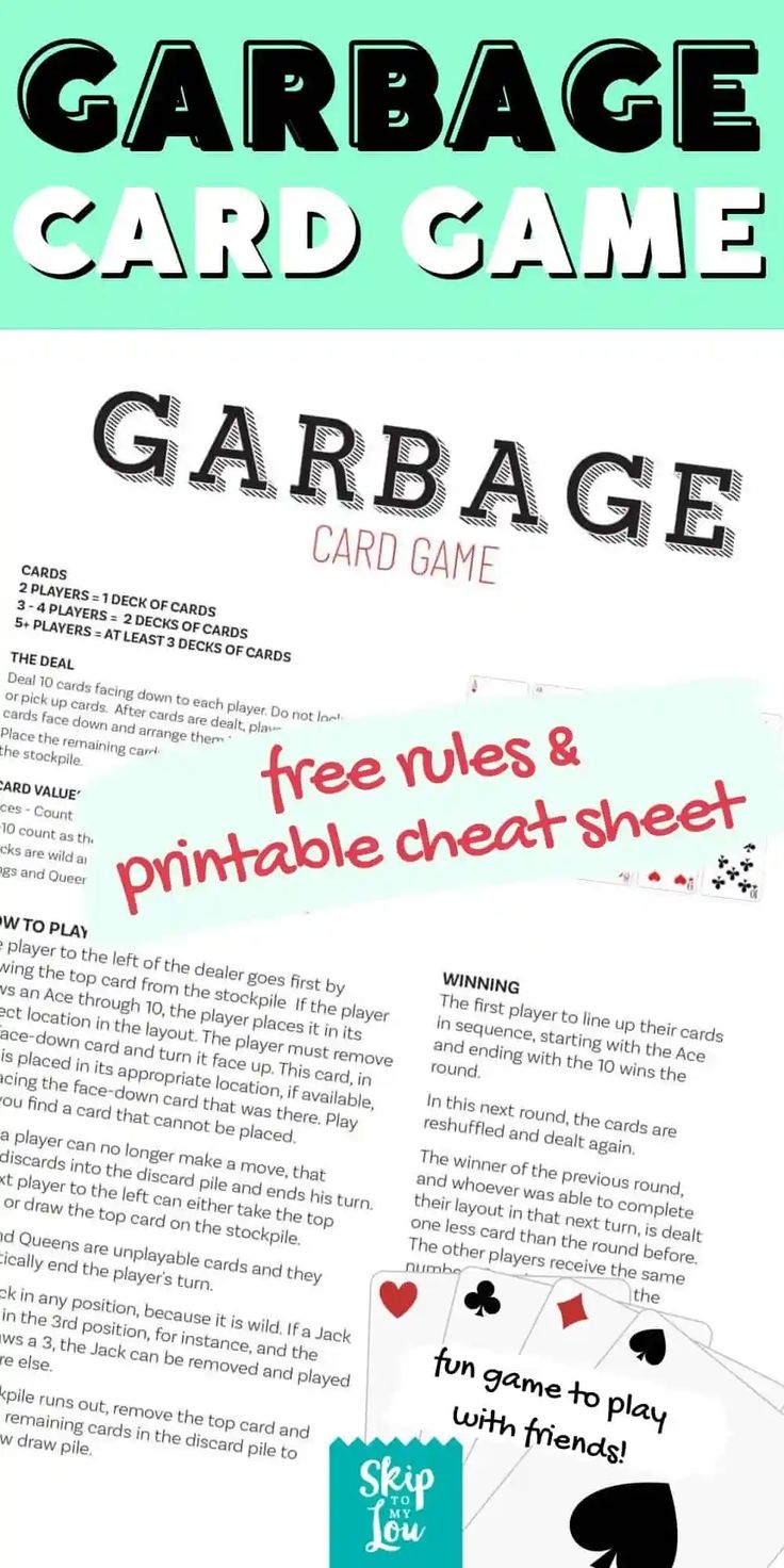 Garbage Card Game Skip To My Lou