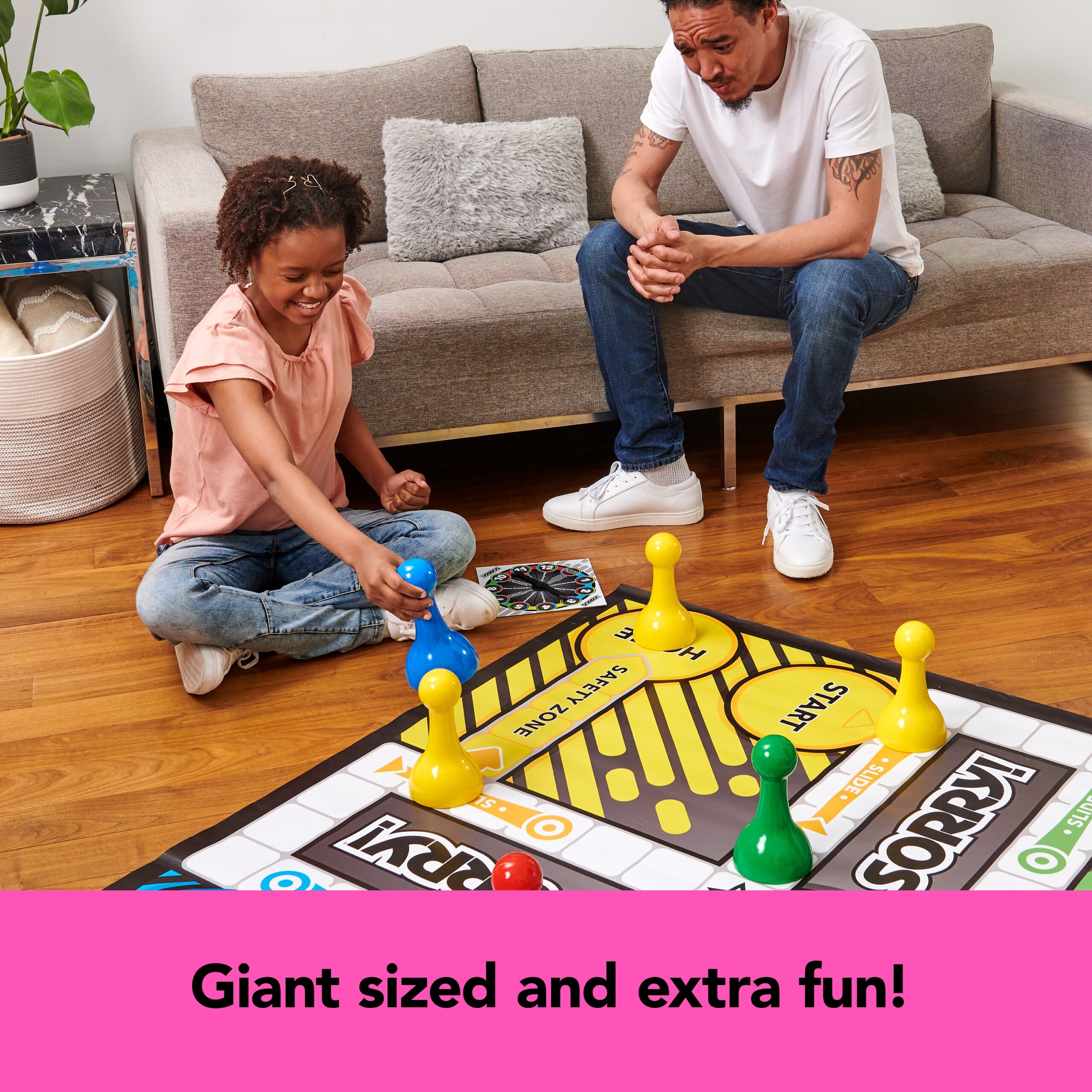 Giant SORRY Classic Family Board Game Indoor Outdoor Retro Party Activity Summer Toy With Oversized Gameboard For Adults And Kids Ages 6 And Up Spin Master