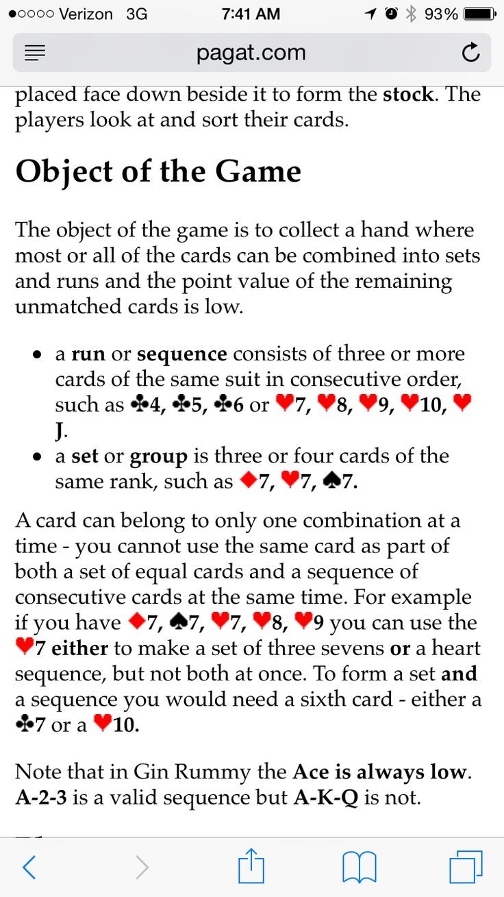 Gin Rummy Card Game Rules