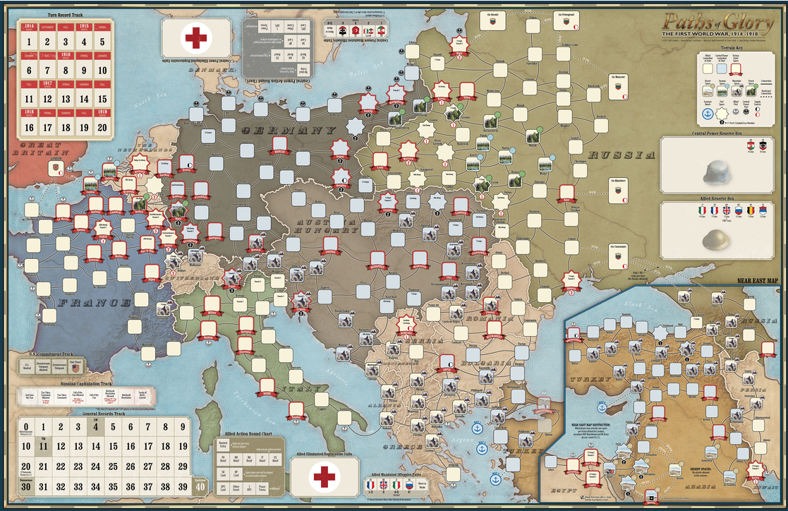 GMT Games Paths Of Glory Dlx Ed Mounted Mapboard