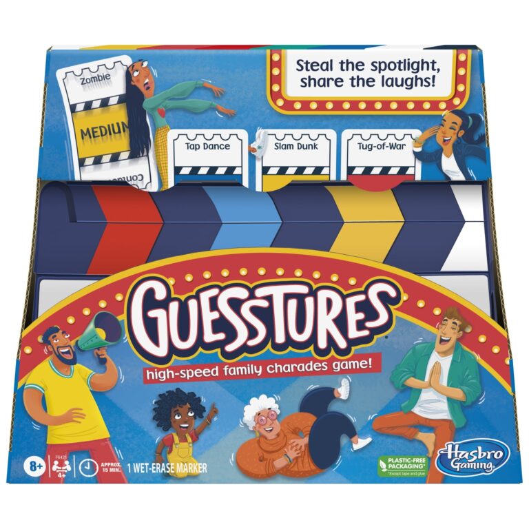 Guesstures Charades Board Game For Adults Kids And Large Groups Easy To Medium Play Ages 8 And Up 4 Players Walmart