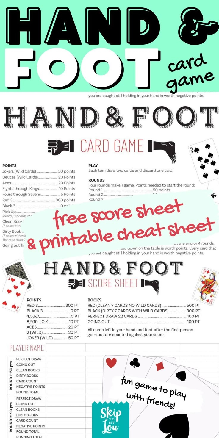 hand foot rules card game