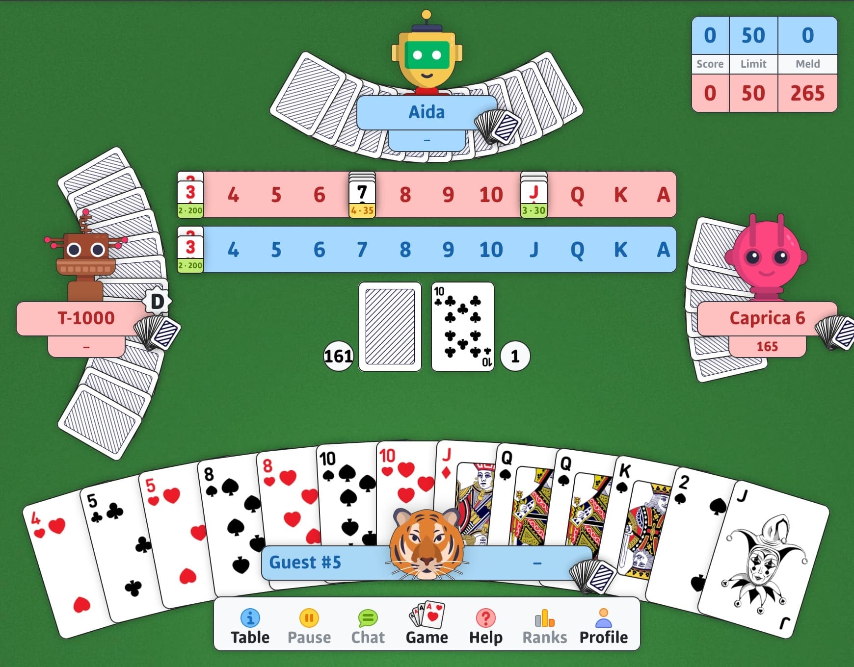Hand Foot Online Free Play Classic Card Games