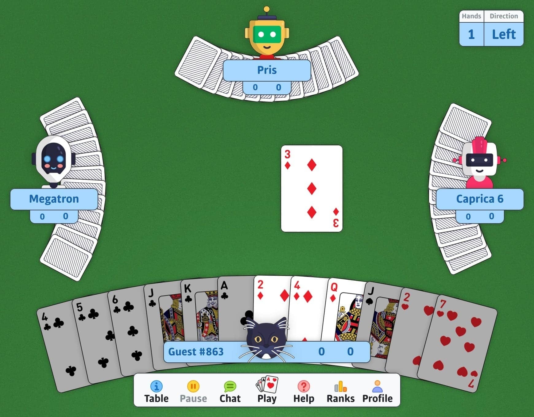 Hearts Online Free Play Classic Card Games