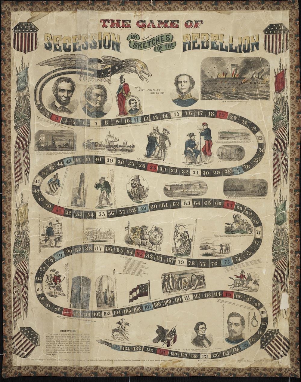 History Of Civil War Board Game 1862 Pro union Game 