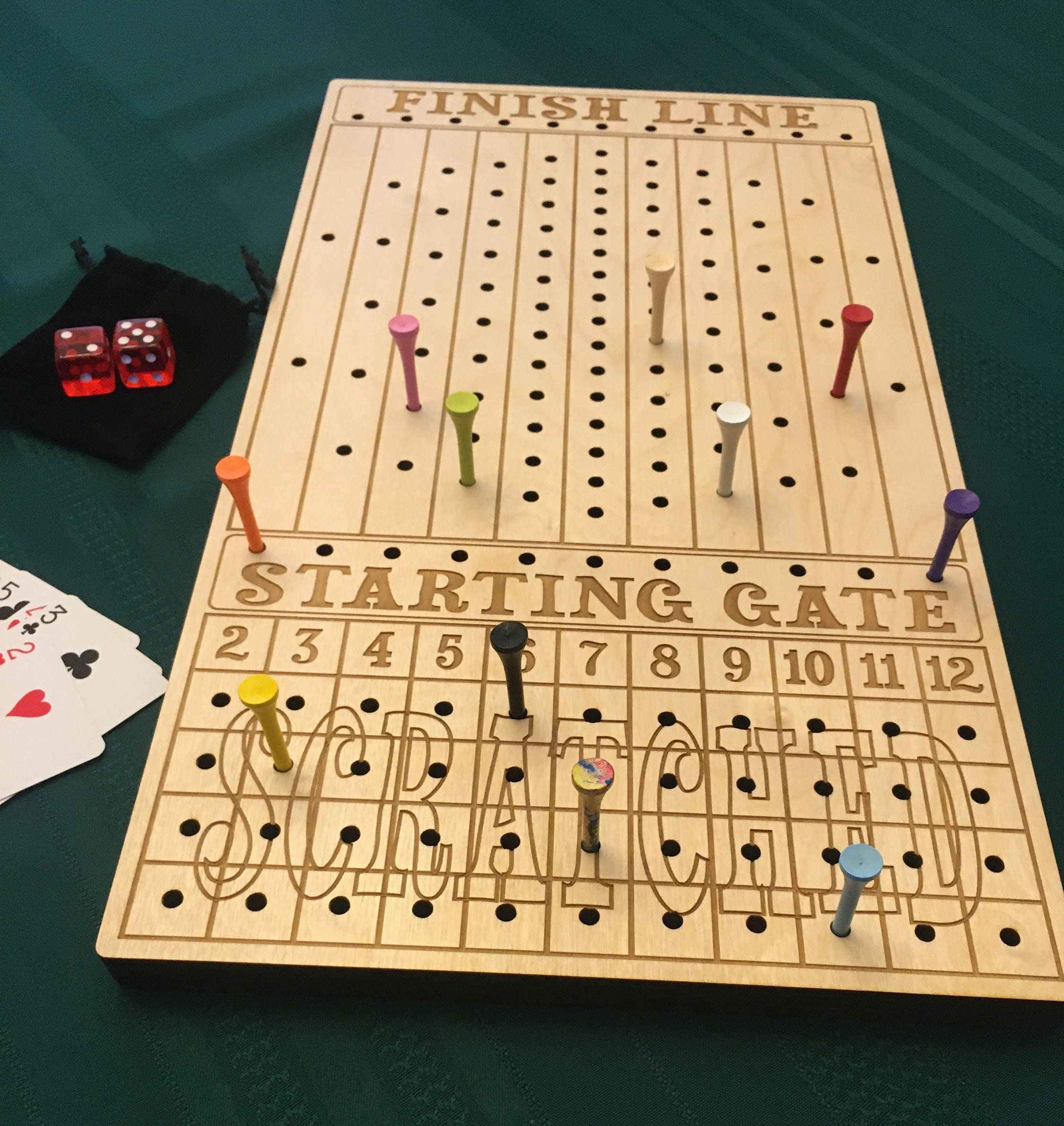 Horse Race Board Game W golf Tees Four Sizes Etsy