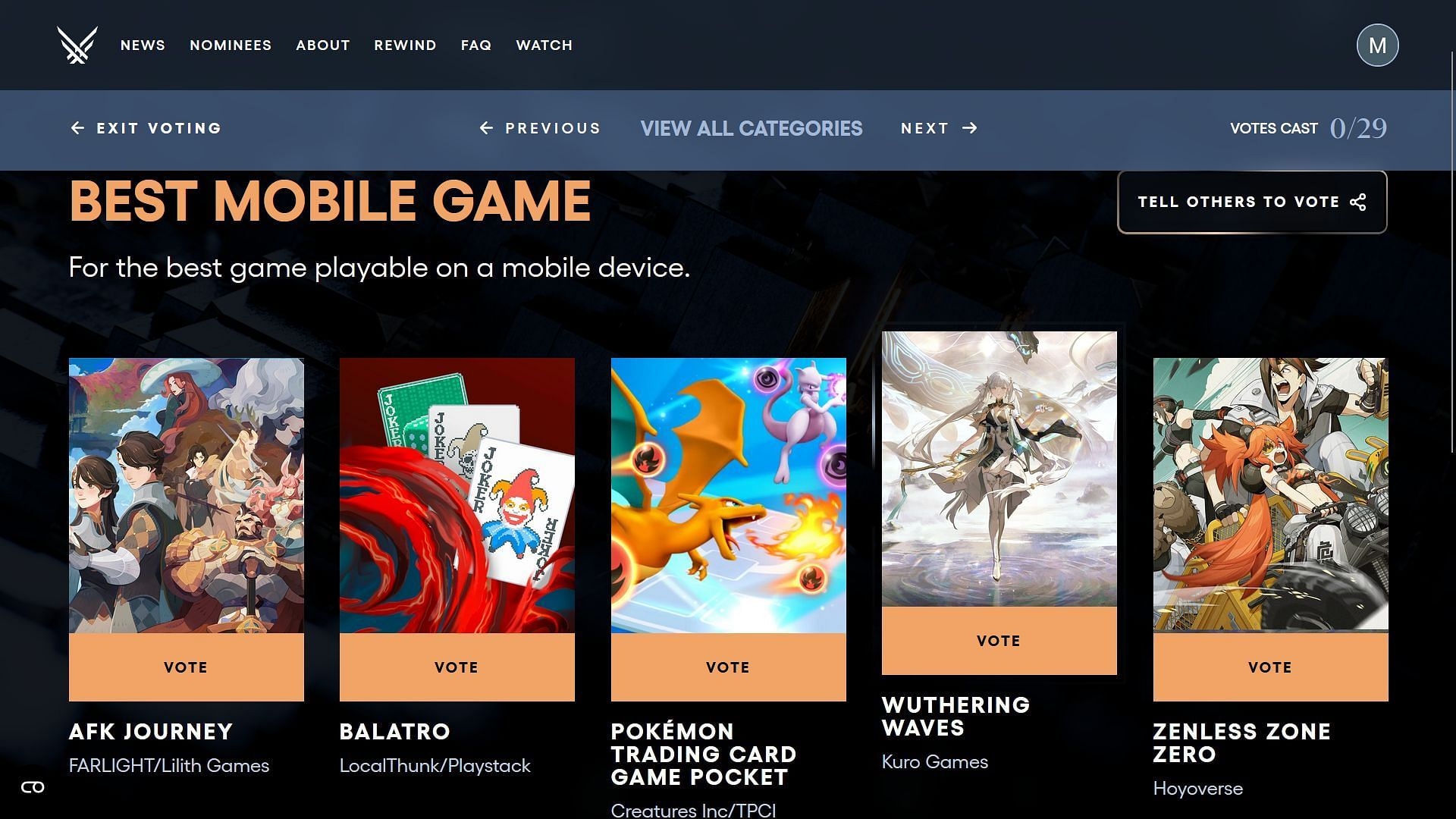 How To Vote For Wuthering Waves At The Game Awards 2024