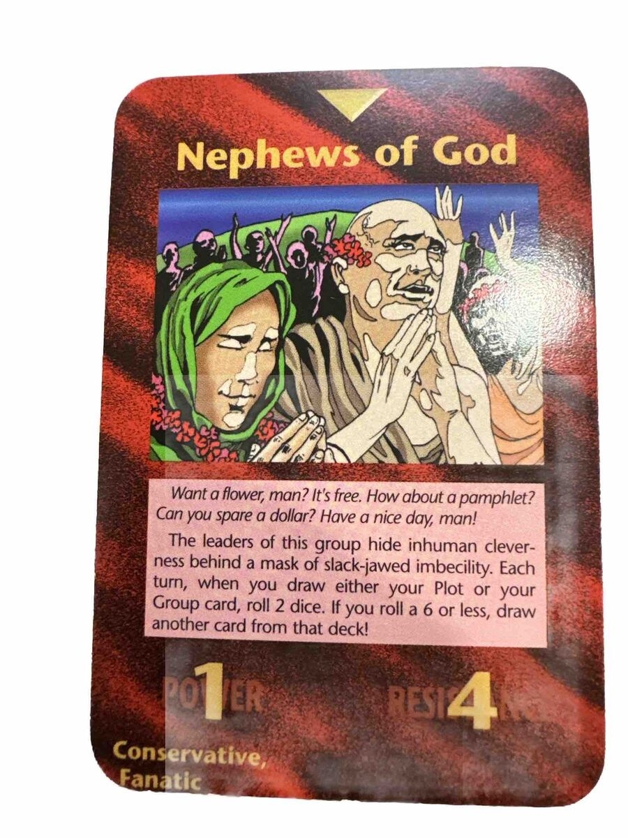 Illuminati Card Game Steve Jackson 1995 World Domination Nephews Of God Yellw EBay