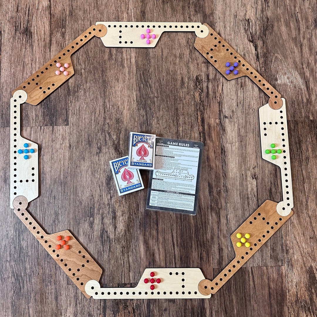 Jokers And Marbles Pegs And Jokers Game Board Personalizable 2 8 Players Complete Game Set Maple Cherry Wood With Marbles Rules And Cards Etsy