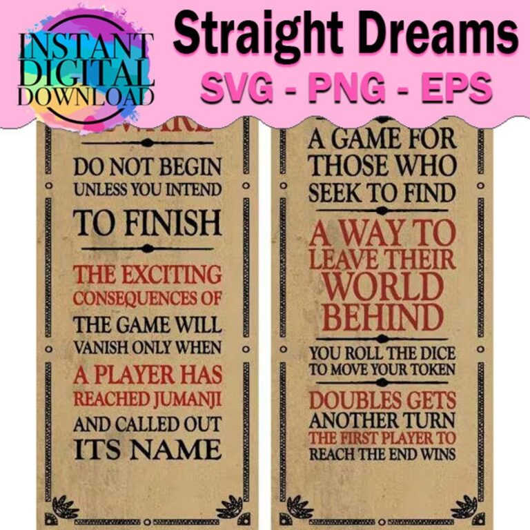 Jumanji Board Game Rules Digital File SVG PNG Etsy