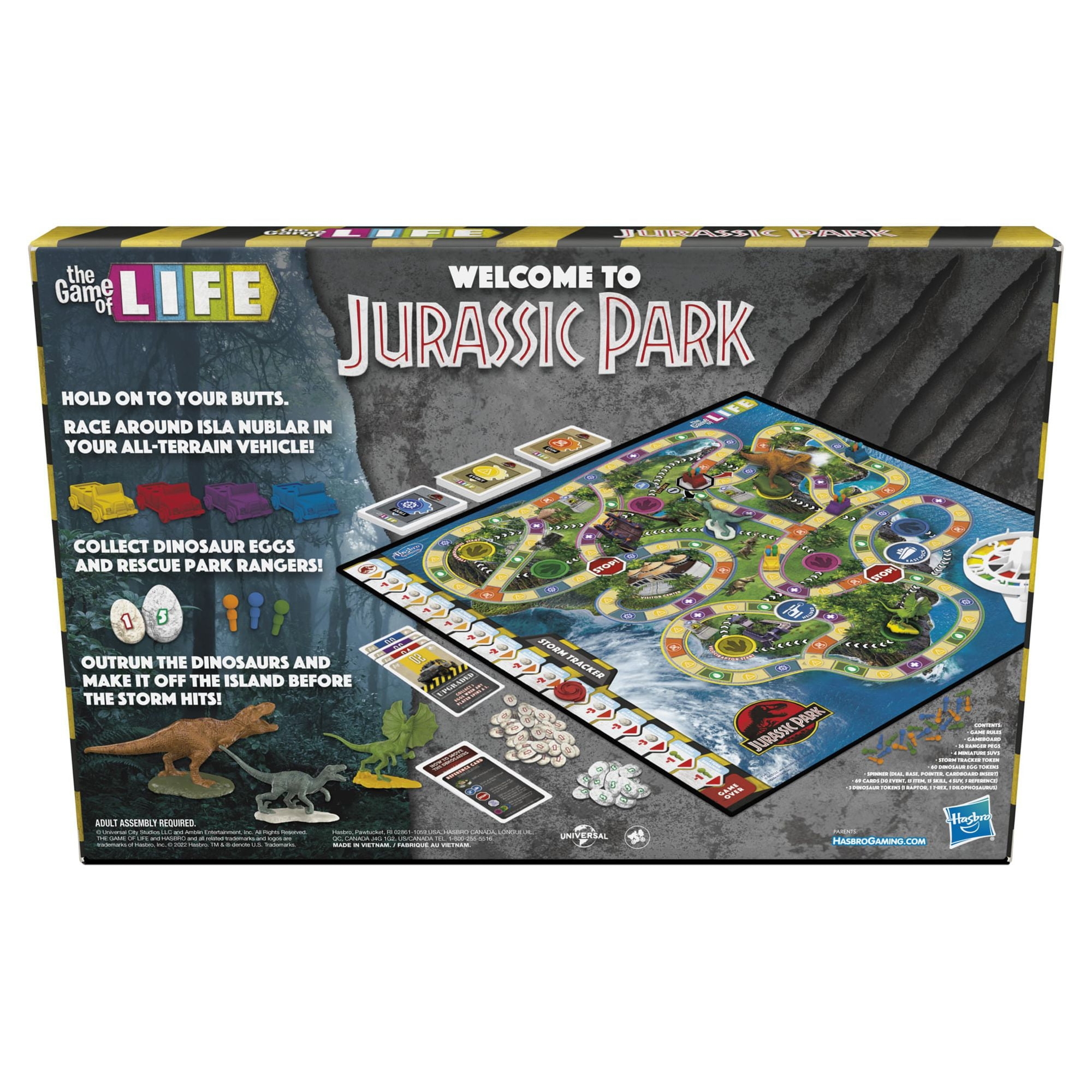 Jurassic Park Edition Of The Game Of Life Family Board Game For Kids 8 2 4 Players Walmart