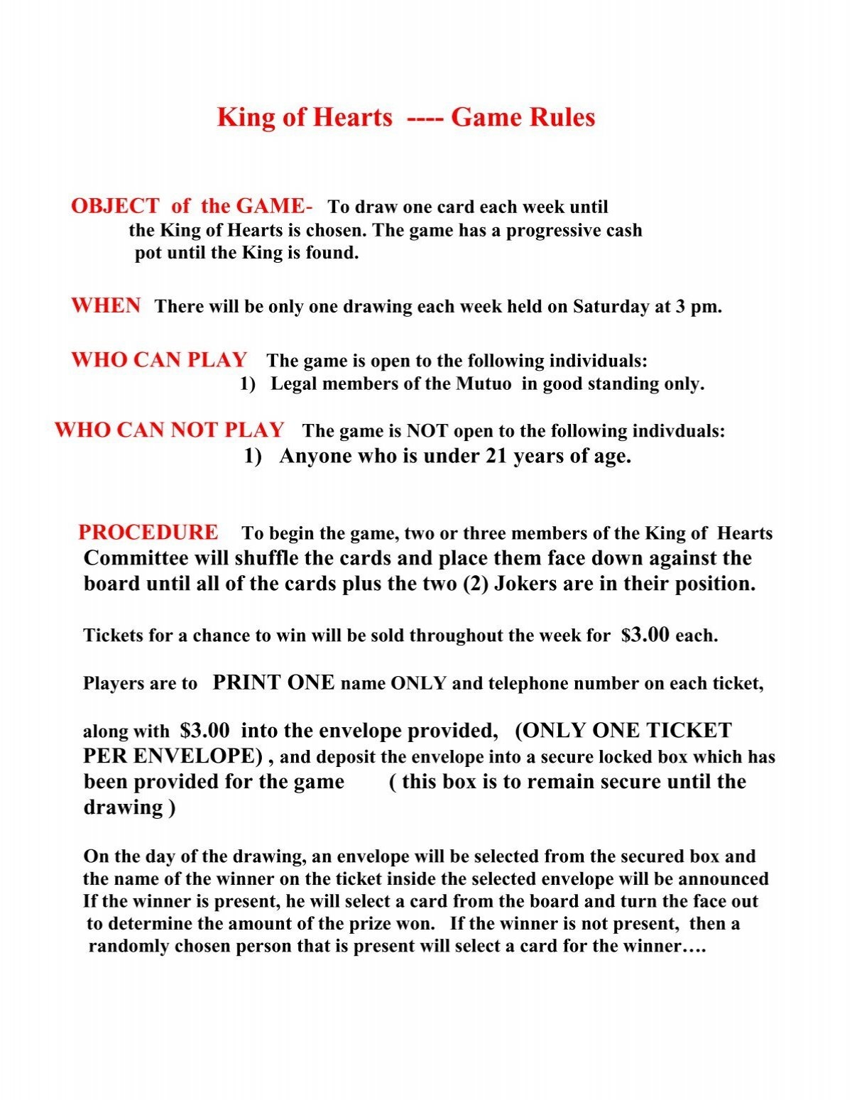 King Of Hearts Game Rules Barre Mutuo Inc